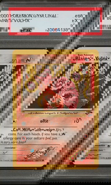 2000 Pokemon Gym Challenge Blaine's Vulpix #66 PSA 5