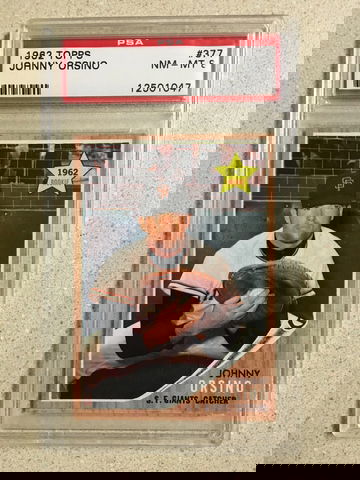 1962 Topps #377 Johnny Orsino PSA 8 NM-MT GIANTS 