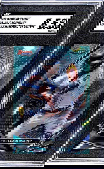 2022 Topps Bowman's Best Aqua Lava Refractor Julio Rodriguez #23 RC /199 SGC 8.5