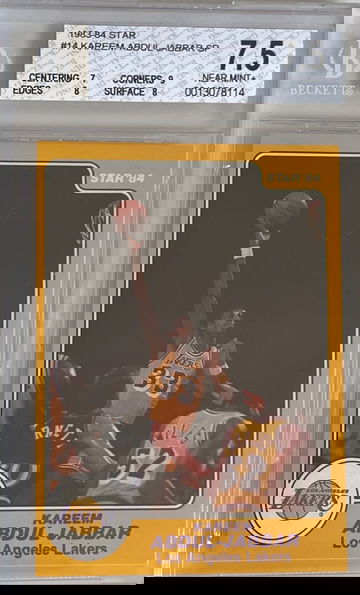 1983-1984 star basketball Kareem Abdul-Jabbar BGS 7.5