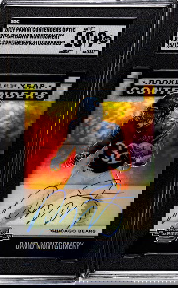 2019 Panini Contenders Optic #ROY-DM David Montgomery Rookie Of The Year Contenders Auto. /125 SGC 9