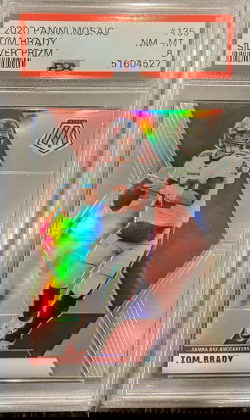 2020 PANINI MOSAIC PRIZM SILVER TOM BRADY TB BUCCANEERS #135 PSA 8 NM-MT+ GOAT