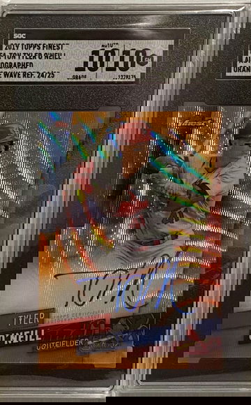 2019 Topps Finest FA-TON Tyler O’Neill Autographed Orange Wave refractor 24/25 SGC Gem Mint 10 10 auto