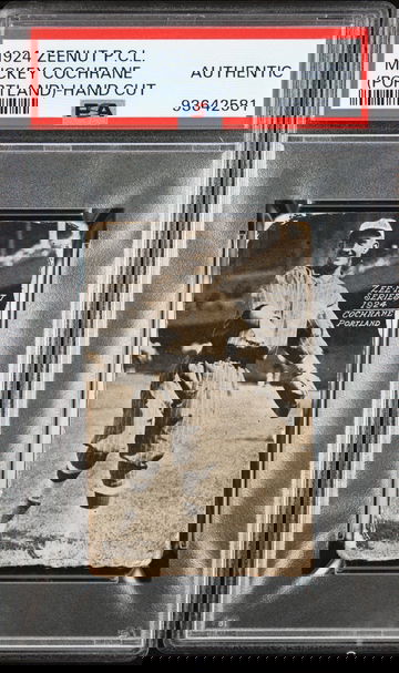 Mickey Cochrane 1924 Zeenut PCL E137 without coupon HOF RC PSA Authentic