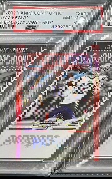 2017 Contenders Optic Red Prizm Super Bowl #4 TOM BRADY Patriots /#49 PSA 8 Mint