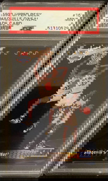 1992 Upper Deck Trade Card Shaquille O'Neal #1b PSA 9 Mint