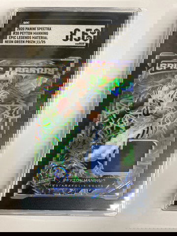 2020 Panini Spectra #20 Peyton Manning Epic Legends Material Neon Green serial number 11/25