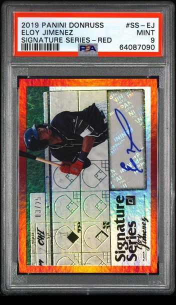 💎🧨 2019 Panini Donruss Series Signature ELOY JIMENEZ RC Auto Red #/25 PSA ⚾️🦁