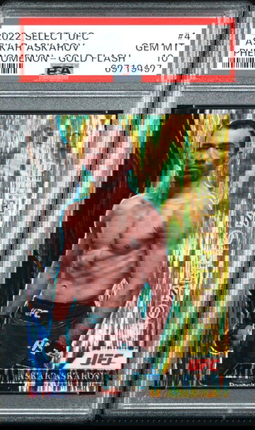 2022 PANINI SELECT UFC PHENOMENON ASKAR ASKAROV #4 PHENOMENON-GOLD FLASH PSA 10