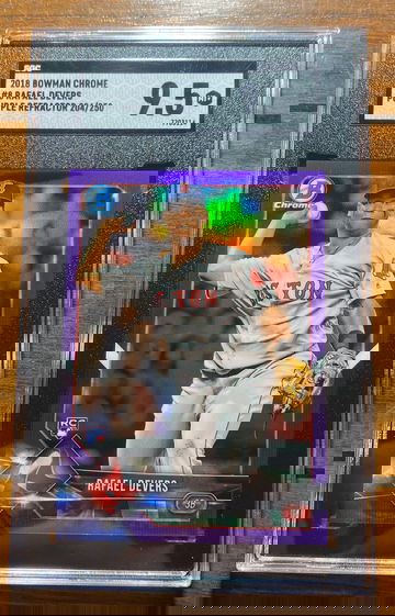 2018 bowman chrome Rafael Devers purple /250 SGC 9.5