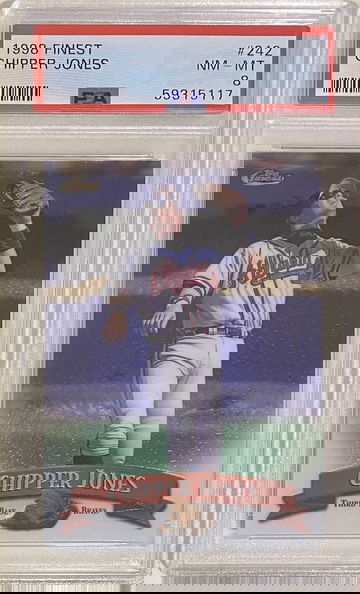 1998 Finest~Chipper Jones~#242~Atlanta Braves~PSA FRESH~NM-MT 8