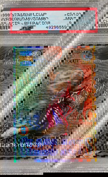 Allen Iverson 1996 stadium club class acts refractor rookie RC PSA 9 mutumbo Low Pop!