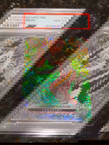 2020 Antonio Gibson /35 Spectra Neon Green Scope Refractor #163 PSA 10 GRM MINT