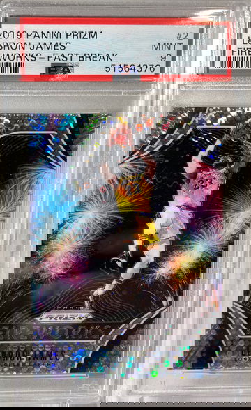 Lebron James Prizm Fireworks PSA 9