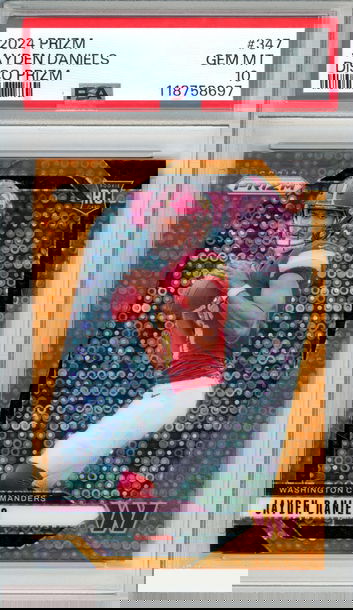 2024 PANINI PRIZM JAYDEN DANIELS #347 DISCO PRIZM ROOKIE RC PSA 10 GEM MT