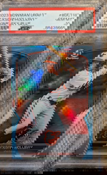 2023 Bowman Chrome Draft Jackson Holliday Sky Blue Rookie Refractor PSA 10