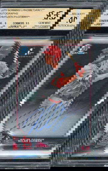 2018 Bowman Chrome Draft Auto Nolan Gorman #CDANG BGS 9.5