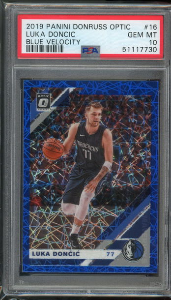 2019 Optic Blue Velocity Luka Doncic PSA 10 
