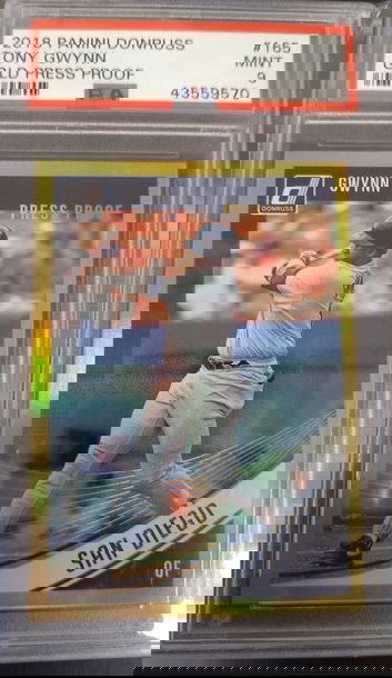 Tony Gwynn 2018 Donruss Gold Press Proof Nickname variation PSA 9