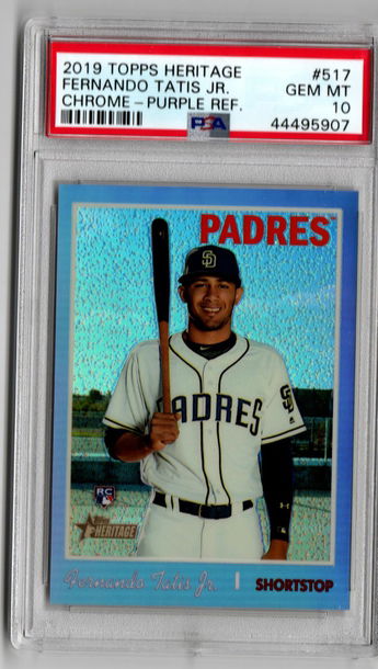 2019 Topps Heritage Chrome Purple Refractor Fernando Tatis Jr. PSA 10