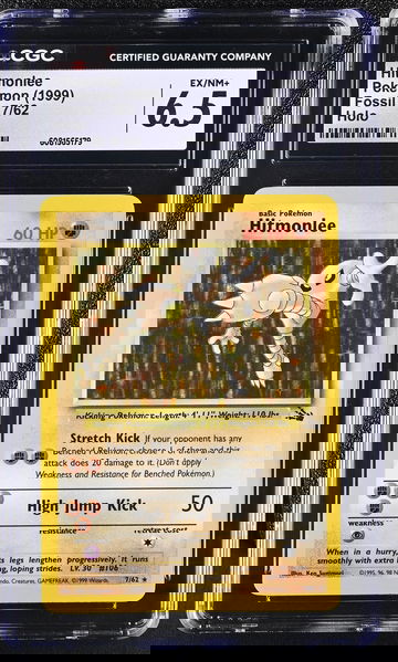 1999 Pokémon Fossil Hitmonlee #7/62 Holo CGC 6.5