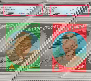 2 Card lot 1959 Topps Joe Cunningham Lenny Green Orioles Cardinals