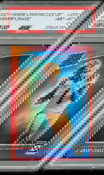 2021 Panini Chronicles Draft JA'MARR CHASE RED /149 PSA 8 NM-MT Rookie LSU SP