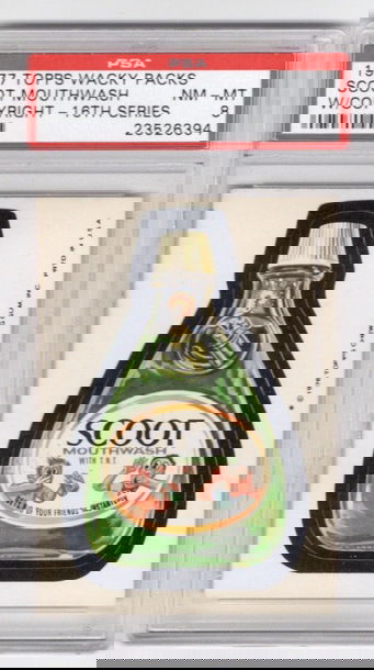 1976 / 1977 Topps Wacky Packages Rare 16th Series * SCOOT * W / Copyright PSA 8