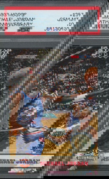 1993 Hoops 5th Anniversary Gold Seal All Star Weekend 257 Michael Jordan East Conference Chicago Bulls PSA 10 Gem Mint