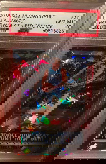 Luka Doncic Contenders Optic 2018 ROOKIE Front row seat Red cracked ice #27 PSA9