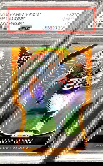 2019 Panini Prizm #323 Josh Jacobs Orange #/249 * PSA 9 MINT * Raiders Rookie