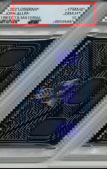 2022 PANINI OBSIDIAN TRIFECTA MATERIAL JOSH ALLEN BILLS /125 PSA 10 LOW POP