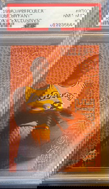 1996 UPPER DECK KOBE BRYANT #R10 ROOKIE EXCLUSIVES PSA NM-MT 8