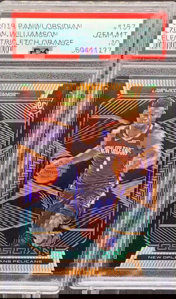 2019 Obsidian Zion Williamson Electric Orange 50/50 PSA 10 GEM MINT POP 4