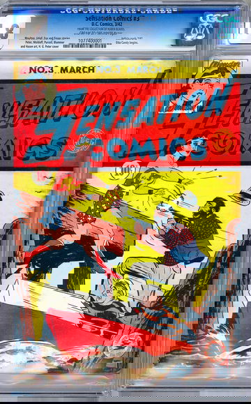 SENSATION COMICS #3 CGC 1.8 *3RD WONDER WOMAN COVER APP* H.G. PETER CVR ART 1942