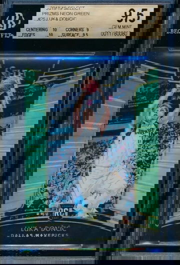 2018 Panini Select Luka Doncic Neon Green Prizm #’d / 75 BGS 9.5