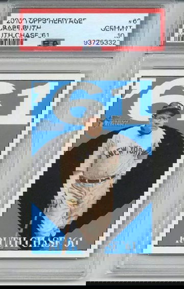 2010 TOPPS HERITAGE RUTH CHASE '61 #6 BABE RUTH CARD YANKEES PSA 10 LOW POP