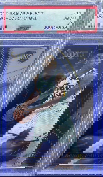 Donovan Mitchell 2017-18 Panini Select Concourse #11 PSA 9 MINT Rookie RC Jazz