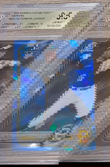 Termarr Johnson 2022 Bowman Chrome Draft Sapphire BGS 9.5