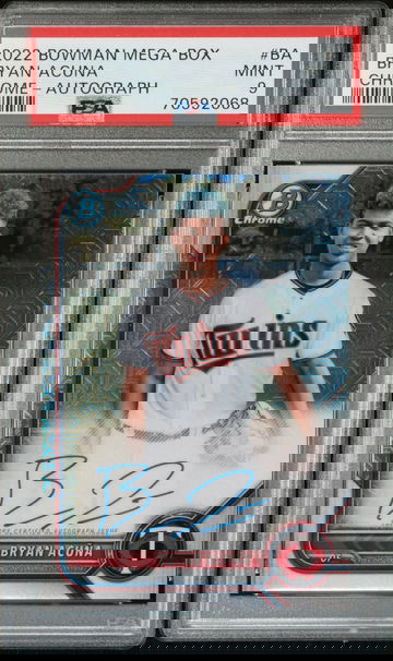 2022 Bowman Mega Box Chrome Mojo Bryan Acuna #BMA-BA Auto PSA 9