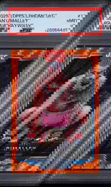 2025 Topps Chrome UFC Orange Raywave Sean O'Malley #1 /25 PSA 9