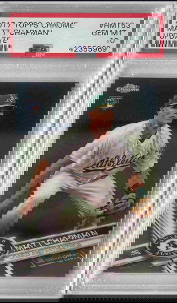 MATT CHAPMAN 2017 TOPPS CHROME UPDATE PSA 10 ROOKIE  #HMT53 RC OAKLAND TORONTO