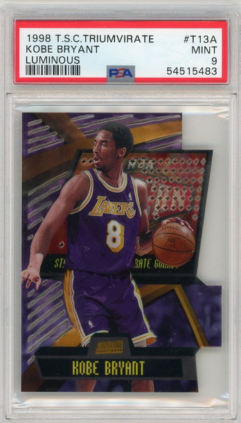 Kobe Bryant 1998 Topps Stadium Club Triumvirate Luminous T13A PSA 9