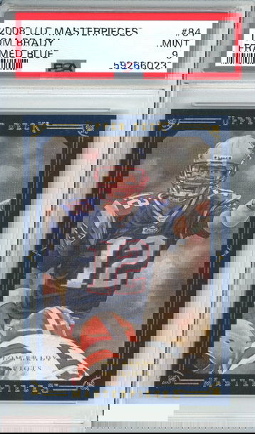 2008 U D MASTERPIECES TOM BRADY #84 FRAMED BLUE 44 OF 150 POP 2!! PSA 9 MINT