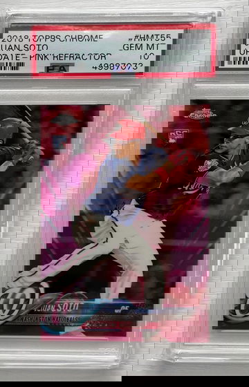 2018 Topps Chrome JUAN SOTO Update Pink Refractor HMT55 PSA 10 RC