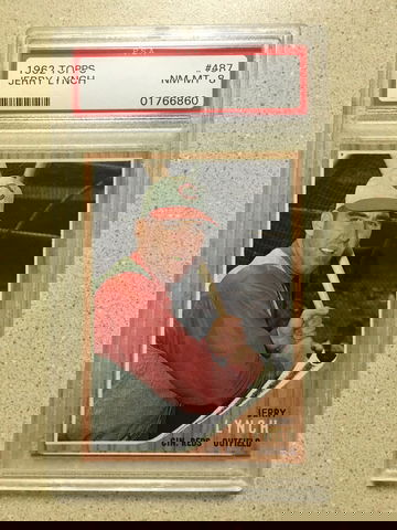 1962 Topps #487 Jerry Lynch PSA 8 NM-MT REDS