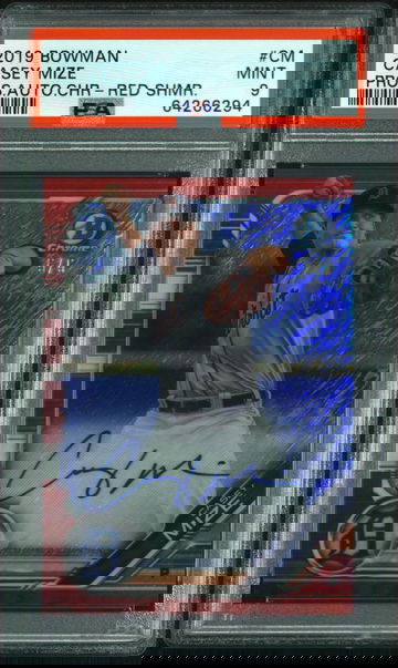 2019 BOWMAN Casey Mize AUTO RED SHIMMER PSA 9