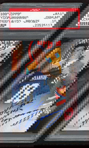 1998 Peyton Manning Topps Rookie Bronze Auto PSA 10