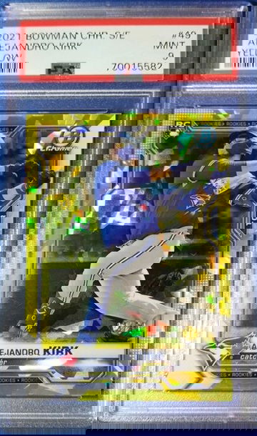 2021 Bowman Chrome Alejandro Kirk Yellow Sapphire /50 #49 PSA 9 Blue Jays