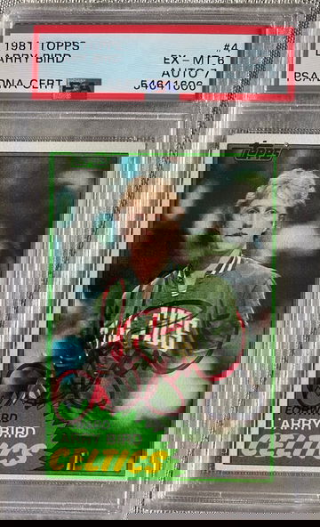 1981 Larry Bird Topps Rookie RC Auto PSA 7 Pop 6!